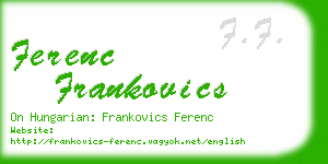 ferenc frankovics business card